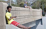 Relaxing while fishing at Second Bridge
